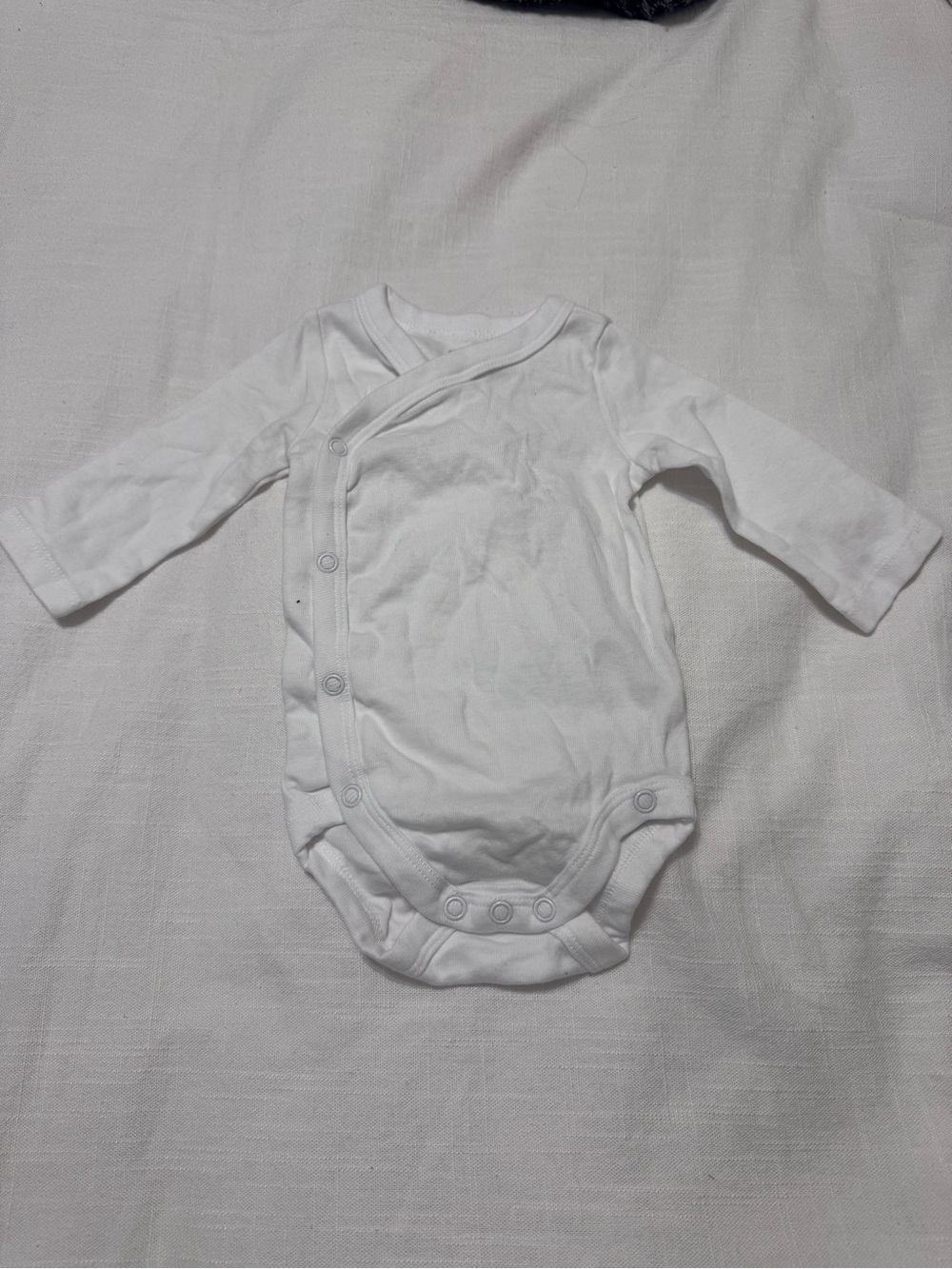 Classic White Long-Sleeve Wrap Baby Bodysuit